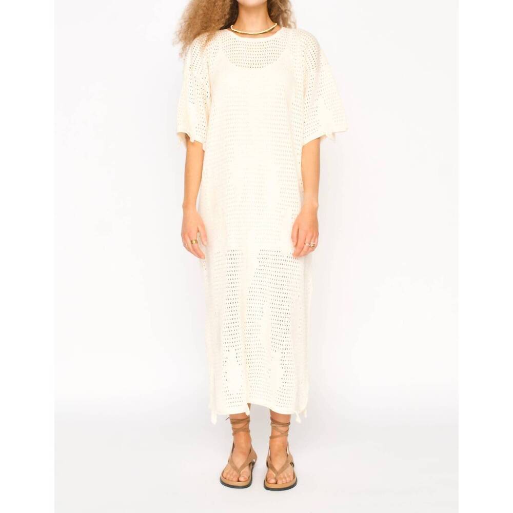 NEW MIRTH madagascar pointelle dress in bone